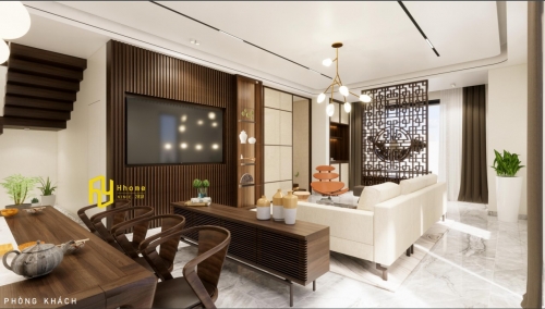 Thiết kế phòng khách và phòng bếp thông nhau trong công trình nhà ở đô thị hiện đại