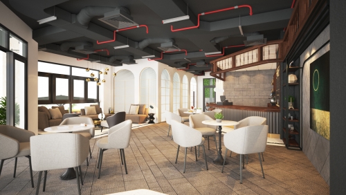 Không gian quán cafe tại Vạn Phúc Riverside Thành phố Thủ Đức